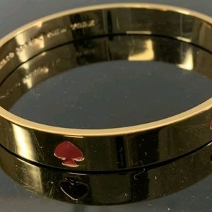 Kate Spade Gold Bangle Bracelet with Red Spades